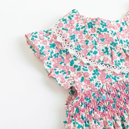 Simplee kids Baby Pink Dress Toddler Ruffled Dress Little Toddler Girls Casual Dress Playwear Sundress for Spring Summer 18 Months - Thumbnail 3