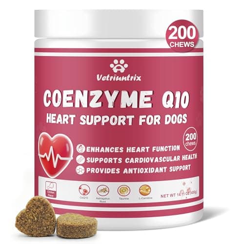 Vetriuntrix Heart Support Supplement for Dogs, Multivitamin Chewable for Senior & Puppy Dogs, Dog Multivitamin with CoQ10 & L-Carnitine for Heart, Cardiovascular & Antioxidant Support - 200ct - Image 1