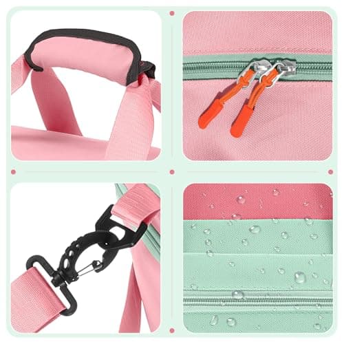 WOOMADA Kids Travel Bag with Shoe & Wet Pockets, Carry On Duffle Bag for Overnight Trips, Sports, School(pink) - Thumbnail 6