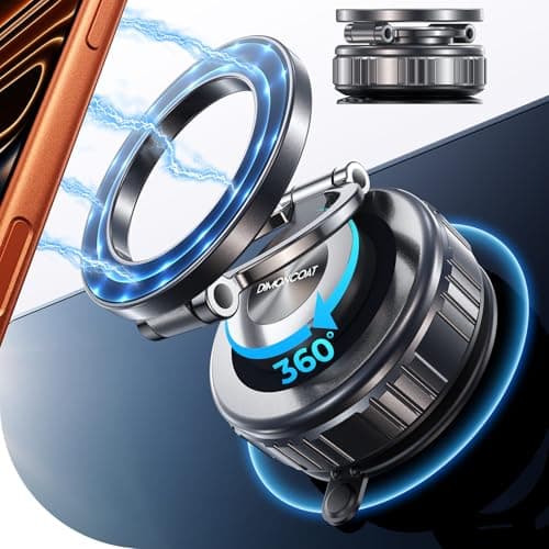 Magnetic Phone Holder for Car 2026 Heavy Duty Model [All Metal] 360° Adjustable Vacuum Suction Car Magsafe Phone Mount Cell Phone Holders for Your Car for iPhone 17 16 Pro Max 15 14 13 12 Plus - Image 1