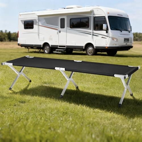 HOMSUPPLIE'S Folding Camping Cot,Outdoor Portable Camp Bed, Sleeping Cots with Carry Bag (Black) - Thumbnail 6
