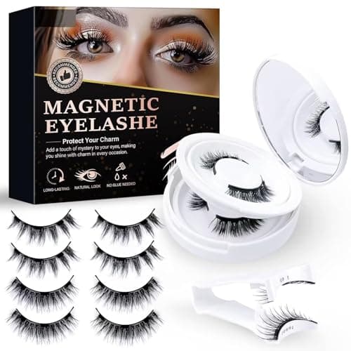 Magnetic Eyelashes, Effectively Natural Look False Lashes without Eyeliner, Light Weight & Waterproof Magnetic Eyelashes No Glue-Black - Image 1