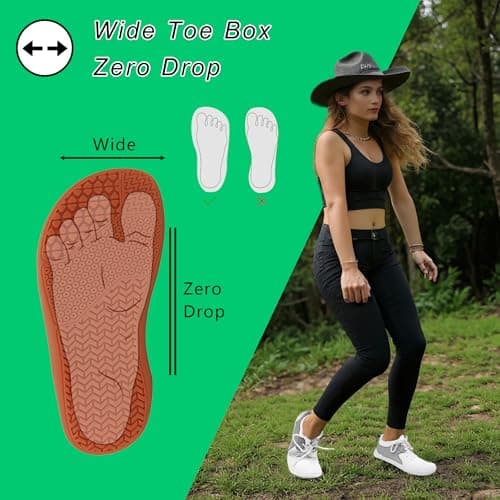 DYISOFY Womens Mens Barefoot Shoes Minimalist Walking Travel Grounding Zero Drop Extra Wide Toe Box Gym Workout Sneakers Dark Brown - Thumbnail 4