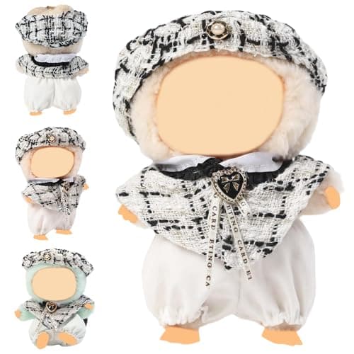 Clothes for Blind Box Dolls, 3-Piece Premium Clothing Accessories Dolls Accessories Set for 15-17cm Plush Blind Box Toy Skirt Outfit (White Shawl) - Image 1