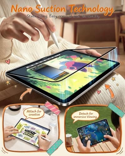 OMOTON PAPERSENSE Detachable Paper Screen Protector for iPad A16 /10th Gen - Thumbnail 4
