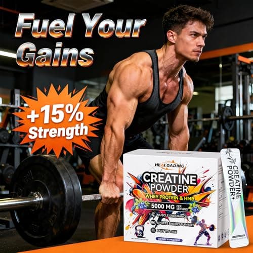 HEALOADING Creatine Monohydrate Powder with Whey Protein: Creatine HMB Micronized Powder for Men & Women, Fast Absorption for Athletic Performance & Muscle Support - 30 Packets - Thumbnail 5