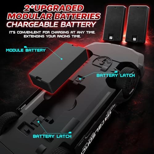 LFOLUSU Remote Control Car RC Drift Car 1:16 Scale 4WD RC Vehicle with LED Lights 2.4GHz 30km/h RTR High Speed Racing Sport Toy for Adults Boys Girls Kids Gift 2Pcs Rechargeable Battery - Thumbnail 4