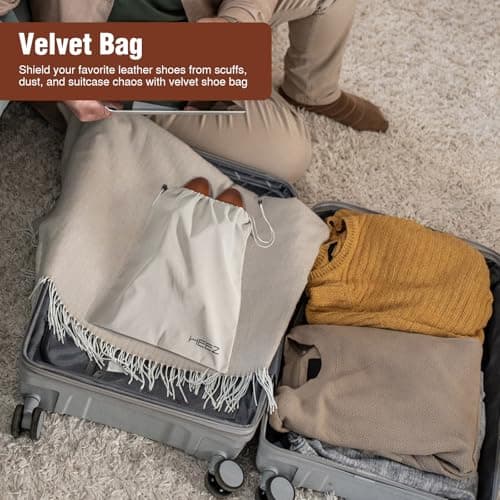 HEEZ 13 PCS Shoe Polish Kit, Shoe Shine Kit, Leather Boot Care Set with Black/Neutral Shoe Polish, Horsehair Brushes, Gifts for Men - Thumbnail 6