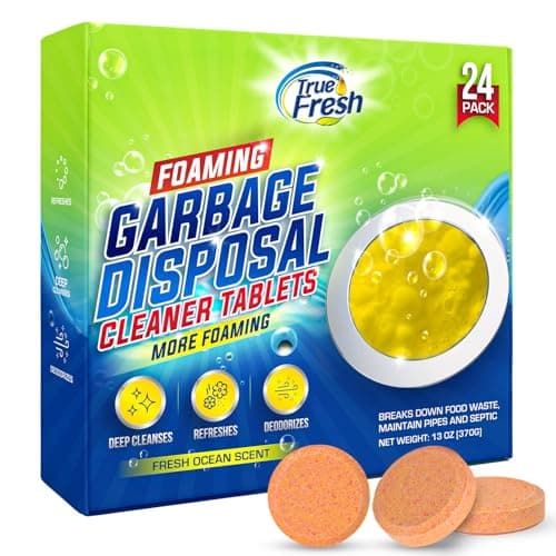 True Fresh Garbage Disposal Cleaner Tablets, Large 15g Drop-In Fresh Ocean Tablets, Deep Foaming Sink & Drain Cleaner for Buildup, Grease & Residue, Disposal Cleaner and Deodorizer, 24 Pack XL Value! - Image 1