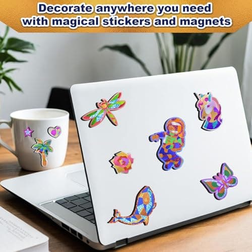 FLUXOJOY Foil Art Craft Kits for Kids, Mess -Free Fun Activity Set for Child, DIY Printing Craft Kits, Valentine’s Day Gifts for Ages 4 5 6 7 8 9 10 11 12 Years and Up, Art Travel Toys for Boys Girls - Thumbnail 3