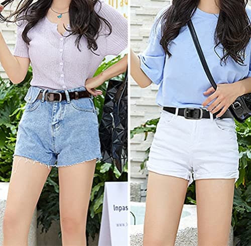 West Leathers [2 Pack Women's Belt Genuine Leather Belts - Classic Pin Buckle Cowhide Waist Belt for Jeans, Dresses, and Casual Outfits (X-Small: 25"-26") - Thumbnail 4