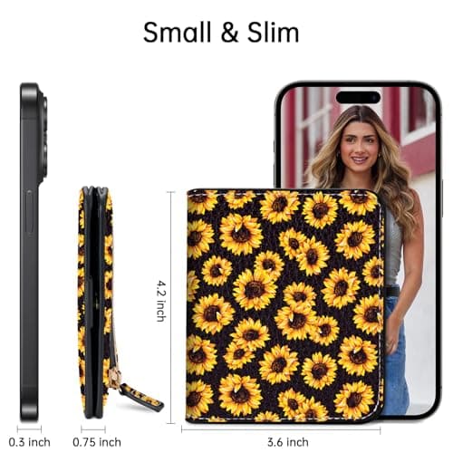 Toughergun Wallet Women Rfid Blocking Small Compact Bifold Luxury Leather Pocket Wallet Ladies Mini Purse with ID Window - Thumbnail 2