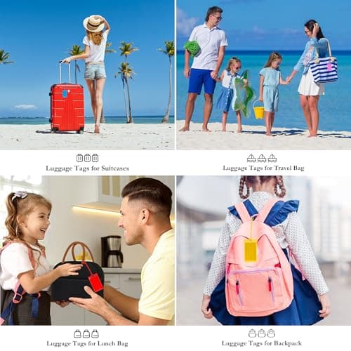10 Pack Luggage Tags for Suitcases, Airplane Travel Essentials for Flying, International Travel Must Haves, and Luggage Accessories by Sodsay - Thumbnail 4