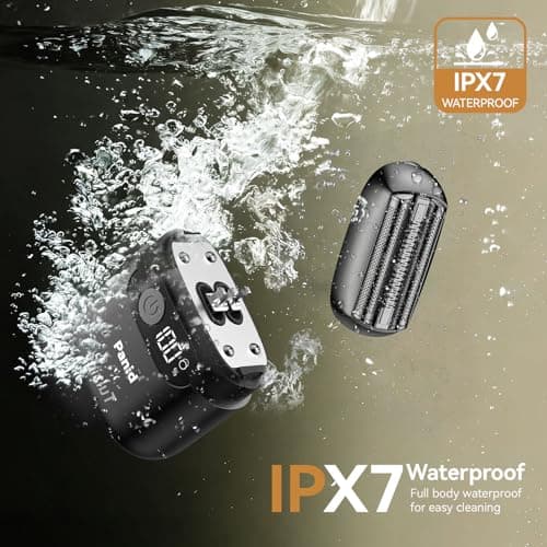 Electric Foil Shavers for Men, Upgraded Mini Electric Razor with 3 Floating Blades, LED Display, USB-C Fast Rechargeable, Portable Electric Shavers for Beard/Face - Thumbnail 6