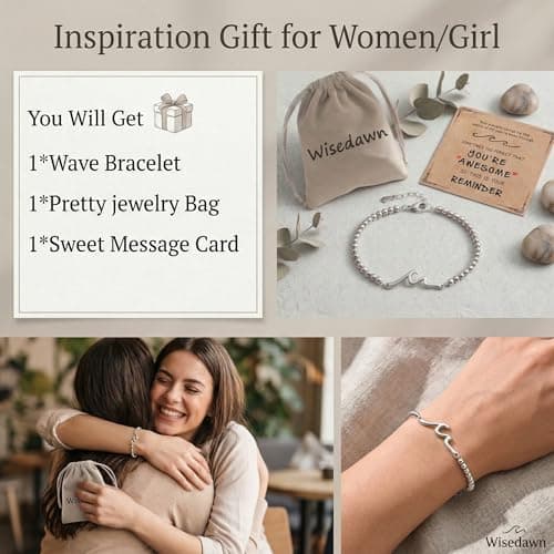 Wisedawn Easter Basket Stuffers for Teens Girl Kid Women, Unique Easter Gift for Teen Girl Kid Women Adults with Gift Card, Slive Beaded Bracelet for Woman Girl - Thumbnail 6