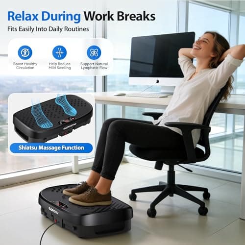 Glorygym Vibration Plate Exercise Machine - 120 Levels, 350lb Capacity, Quiet Motor with Remote Control for Home Fitness & Weight Loss - Thumbnail 5