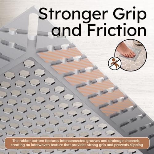 BAOTIYA Not Moving Shower Drain Hair Catcher,Effective Hair Catcher Shower Drain,Square Flat Shower Drain Cover Protector Filter,Efficient Drainage,Hair Trap Stopper (Gray, 4 inch) - Thumbnail 3