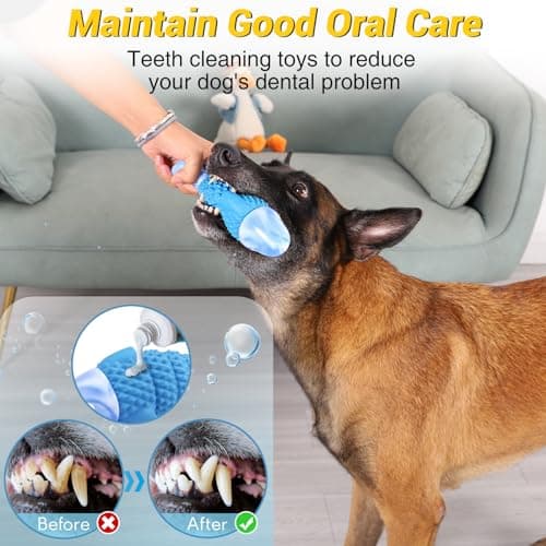 WinTour Tough Dog Toys for Aggressive Chewers, Indestructible Dog Chewers for Medium & Large Breeds, Squeaky Durable Chew Toys to Keep Them Busy, Reduce Boredom, Teeth Cleaning, Bacon Flavor - Thumbnail 4