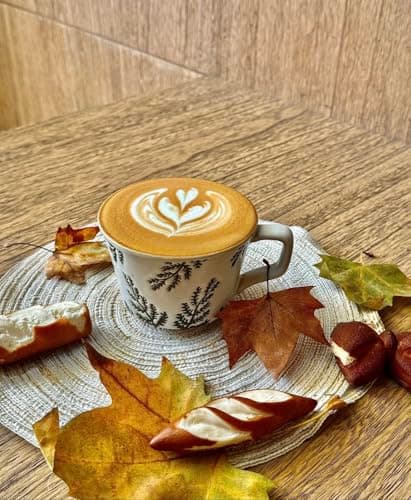 JINNTHE Handmade Ceramic Coffee Mug with Handle for Tea Latte,12 oz. Microwave Dishwasher Cup, Art Gifts Green Plant Leaf Mug, Cup for Coffee, Tea & Hot Chocolate, Cypress Leaves - Thumbnail 4