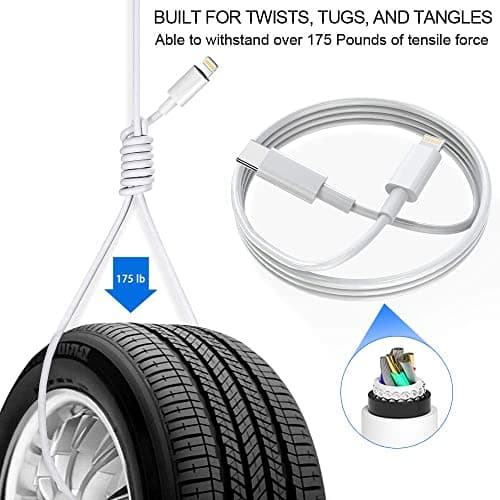 DABUSTAR for iPhone Fast Charger, 33W USB C PD Wall Charger Block Plug with[MFi Certified]6ft Type C to Lightning Cable Quick Charging Data Sync Cord for iPhone14 13 12 11 Pro Max Mini Xs Xr iPad Air - Thumbnail 5