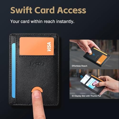 Espera Slim Minimalist Front Pocket Wallet for Men, RFID Blocking Credit Card Holder, Thin Travel ID Card Case, Gifts for Men - Thumbnail 5