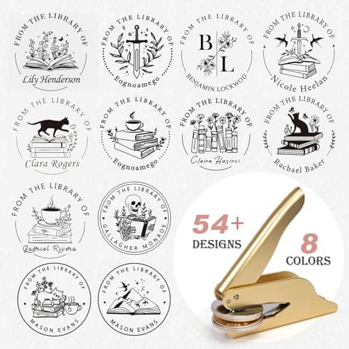 CasaFit Book Embosser Personalized - Custom Library Stamp with Metal Carving Molds | for Book Lovers/Teachers/Students Unforgettable Gift - Image 1