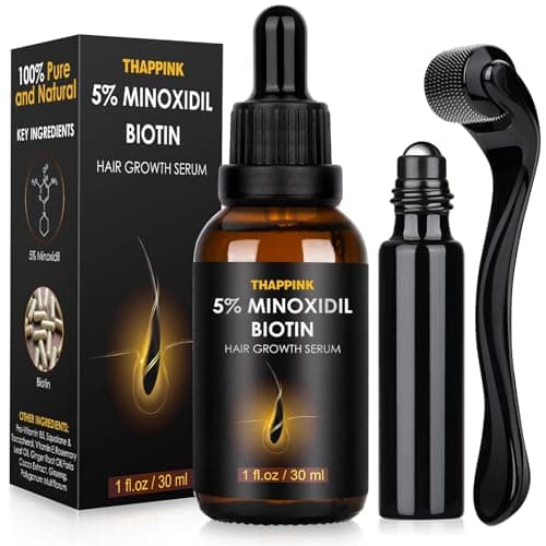 5% Minoxidil Hair Growth Serum Kit for Men and Women, Hair Growth Biotin Serum Oil for Hair Beard Regrowth Treatment Hair Loss Solution - Image 1
