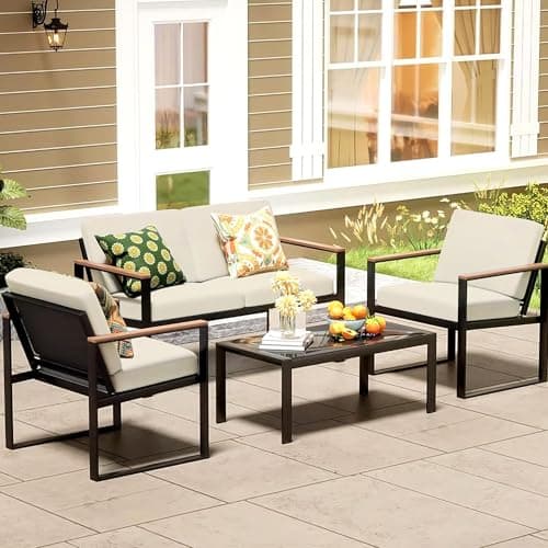 MRGSDL 8Pcs Patio Cushion Covers,Outdoor Cushions Covers,Stretch Cushion Covers Replacement, Washable and Reusable Furniture Protectors(Beige) - Thumbnail 6