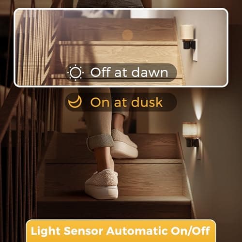 L LOHAS LED Night Lights Plug into Wall,Linen Fabric Cylinder Decor Night Light, Dusk to Dawn Sensor Vintage Nightlight, 5000K Daylight 0-100LM Dimmable, for Bedroom Living Room Hallway - Thumbnail 6
