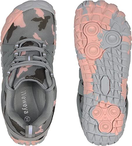 Weweya Women Barefoot Road Running Shoes Minimal Wide Cross Training for Ladies Runners Athletic Hiking Trekking Toes Sneakers Workout Footwear Pink Camo US Size 7 7.5 - Thumbnail 5