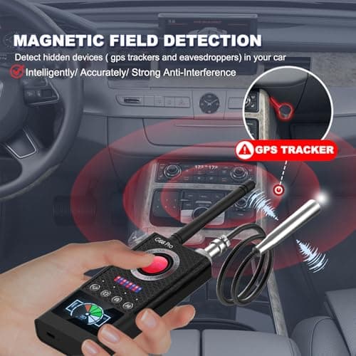 JAXTIN G66 Pro Hidden Camera Detector with AI Auto Scan, Magnetic GPS Tracker, Infrared Camera Finder, LED Display (Medium) - Thumbnail 4