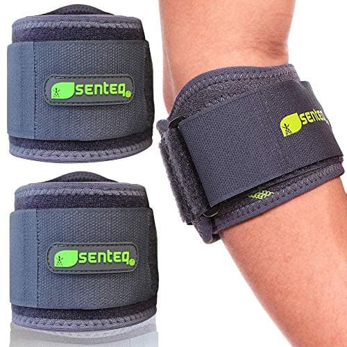 SENTEQ Elbow Brace Support Strap - Forearm Compression Sleeve, Tennis Elbow Brace for Men and Women, Fit Wrap Band for Weightlifting, Tennis, Golf Pressure Relief & Sports Injury Recovery, 2ct, 1-Pack - Image 1