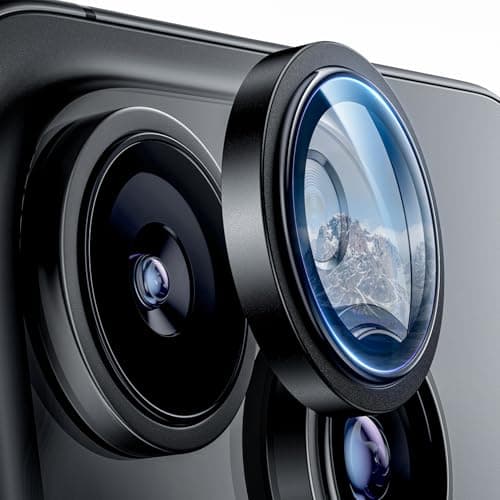 Hoerrye for iPhone 16 Pro Max/iPhone 16 Pro Camera Lens Protector - [1:1 Keep Original Lens Design ＆ 10X shatterproof] TOP 9H+ Tempered Glass Camera Screen Cover Case Friendly,Black Titanium - Image 1