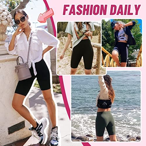 CAMPSNAIL 4 Pack Biker Shorts Women with Pockets – 5"/8" High Waist Tummy Control Workout Gym Yoga Running Compression Shorts - Thumbnail 5