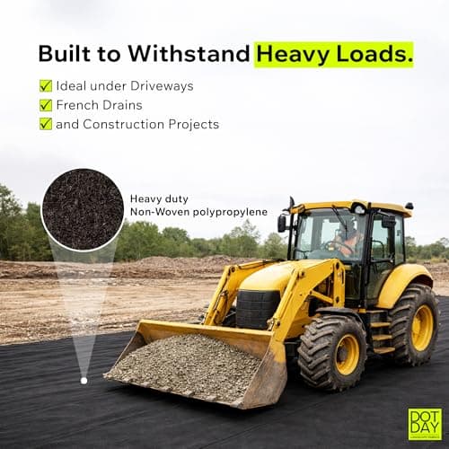 DOTDAY 6 oz Non-Woven Geotextile Fabric 3ft x 50ft, Heavy Duty Driveway Fabric for Gravel, French Drains, Paver Base & Erosion Control, UV-Stabilized Permeable Underlayment, Terra - Thumbnail 2