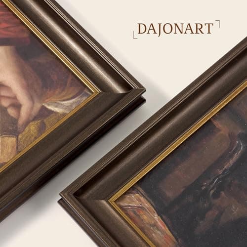 DAJONART Vintage Gold Picture Frame Book Wall Art,Women Reading Poster,Girl Reading Canvas Oil Paintings Farmhouse Room Decor for Bedroom Study Room Dorm, Gift for Book Lovers Birthday Housewarming,8 x12 - Thumbnail 2