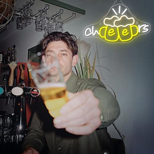 Cheers Neon Sign Beer Cup Neon Lights for Wall Decor Dimmable LED Neon Light Up the Good Times with a Cold Glow USB Powered for Bars Party Living Room Bar Man Cave Party Home kitchen Restautrant - Thumbnail 6