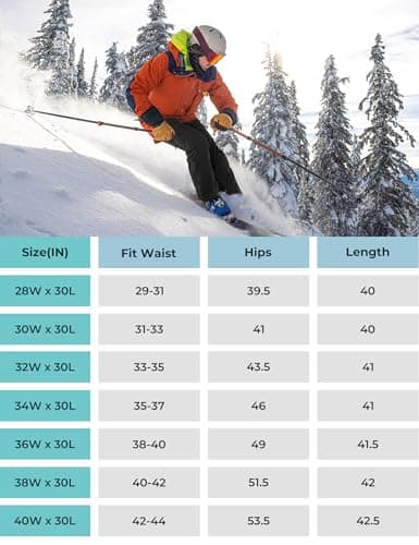 MOURCE Fleece Lined Ski Pants Men Waterproof - Plus Size Softshell Cargo Snow Pants Men 5 Pockets, Corsair Blue - Thumbnail 6