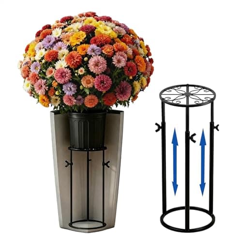 Adjustable Plant Risers for Inside Pots, 5.1-11.8''adjustable Height Iron Planter Insert for Planters, Lift Inserts for Tall Square/Round/Taper Planters & Pots outdoor indoor(6-11.8'' Top,7.87''Base) - Image 1