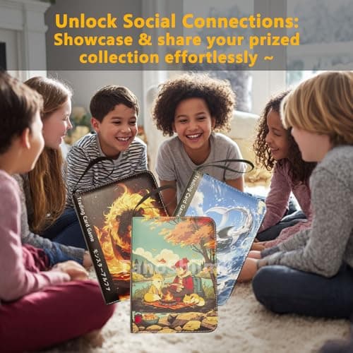 TanoShiimii Trading Card Binder, 400 Pocket Card Album, 3-Ring Refillable Binder with Zipper, Water-Resistant PU Leather for TCG Collectors, Kids and Friends Glacial Leviathan - Thumbnail 6