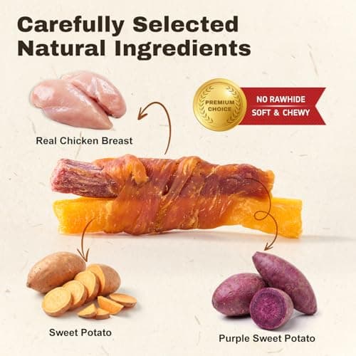 PETPHABET Chicken Wrapped Double Sweet Potato Dog Treats, 14oz - Thumbnail 2