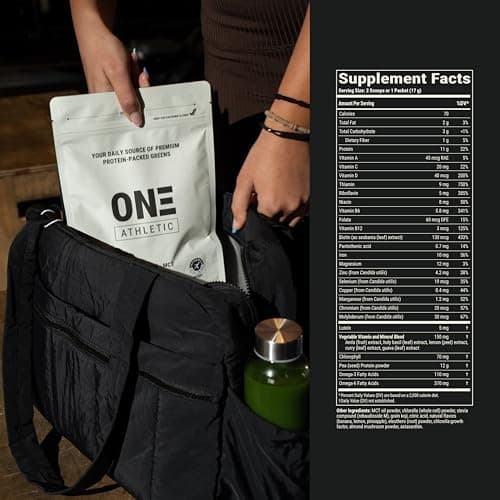 ON3 Athletic Protein Greens Supplement with chlorella, eleuthero and MCT Powder (30 Servings, Herbal) - Thumbnail 6