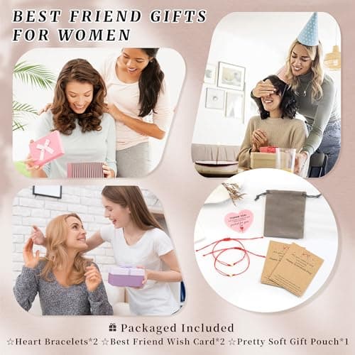 BAYLAY 3 PCS Galentines Gifts Heart Bracelet - 18K Gold Plated Heart Bracelet Galentines Day Gifts Galentines Bracelets Galentines Gifts for Women Friend - Thumbnail 5