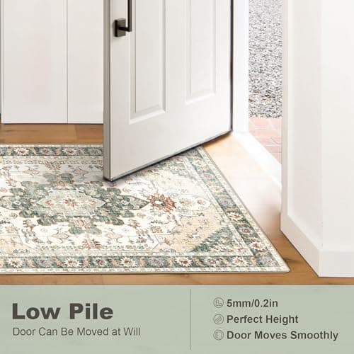 Roseek Area Rugs 5x7, Washable Rugs for Living Room, Non-Slip Rug, Boho Medallion Rug, Distressed Carpet, Low Pile Boho Rugs for Bedroom Dining Room - Thumbnail 5