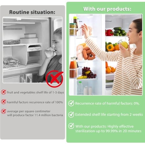 Refrigerator Deodorizer Odor Eliminator, Last for 10 Yeas Fridge Deodorizer Compact Fridge Freshener Deodorizer More Effective Than Baking Soda Bamboo Air Purifying Bags, Green - Thumbnail 3