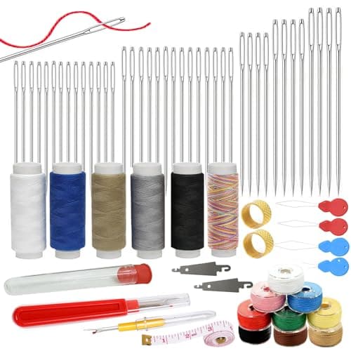 66PCS Sewing Kit 5 Size Big Eye Stainless Steel Needles for Hand Sewing Needle and Thread Kit with Threaders, Bobbins,Thimbles,Seam Rippers Accessories and Supplies Tools for Adults Beginners - Image 1