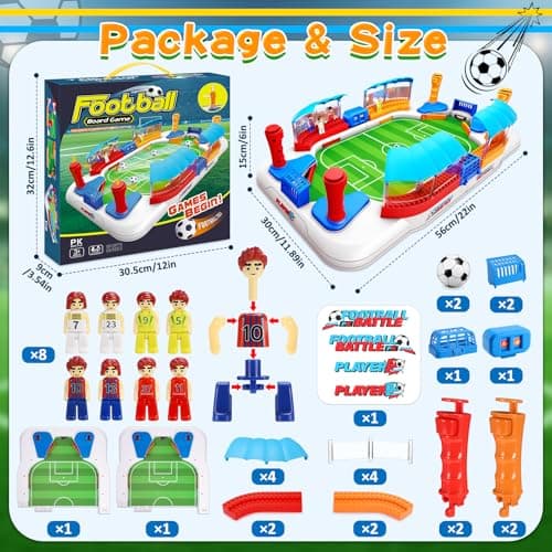 Soccer Board Game for Kids:Mini Foosball Table Game with 8 Figures&Shade Canopy for 3 4 5 6 7 8-12 Year Old Boys, Perfect Birthday Sports Gifts for Indoor Family Interaction & Parties & Birthday - Thumbnail 4