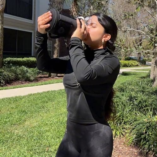 GiNT 37oz Insulated Stainless Steel Dog & Human Water Bottle, All-in-1 Travel Dispenser with Detachable Bowls & Carrying Case, Leak-Proof Pet Canteen for Walking, Hiking, Camping, Car (White) - Thumbnail 6