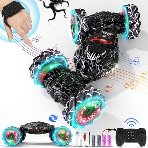 Terucle Remote Control Car, 2.4Ghz 4WD Gravity Gesture Sensing RC Cars, Monster Stunt Twist Truck Kids Toys for 5-7 yr Boys & Girls, RC Drift Car with Light Music Gift for Boy Toys Age 8-13 yr - Image 1