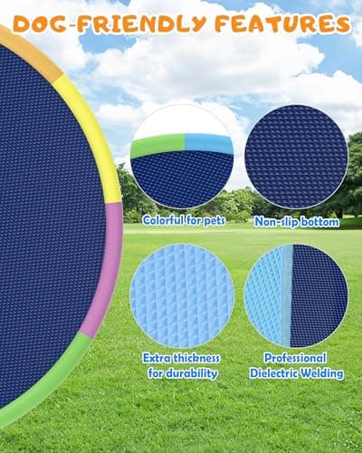 Instraella 13FT Large Splash Pad, Sprinkler for Dogs and Kids, 0.5mm Thickened Durable and Foldable Large Pool, Colorful Summer Outdoor Water Play Mat Toys for Toddlers and Dogs - Thumbnail 5